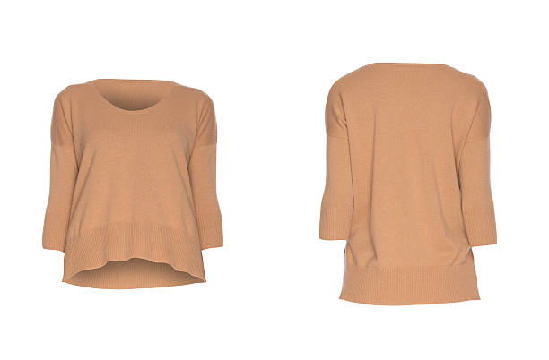 istock beige female blouse on a white background 613658654