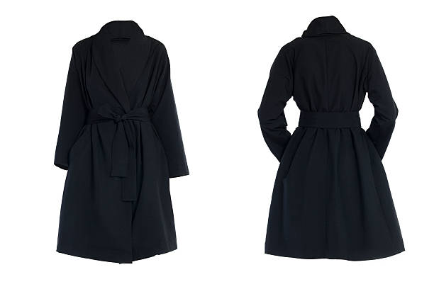 istock female black coat isolated on a white 613658884