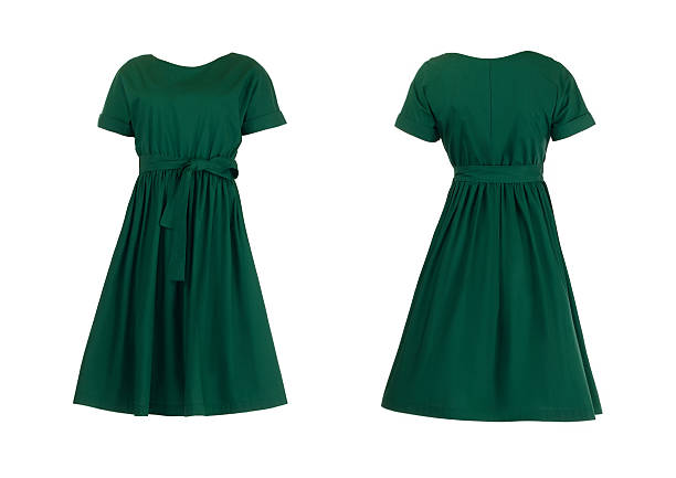 istock Green dress isolated on white 613659298