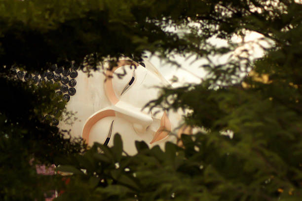 istock Reclining Buddha, look through the Bush to face and eyes. 613660880