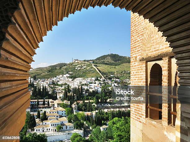 View Of Granada Through Alhambra Stock Photo - Download Image Now - Albaicin, Alhambra - Spain, Ancient