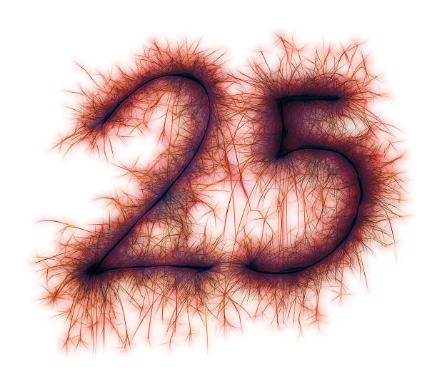 istock Sparkling red celebration number twentyfive 25th birthday 613663930