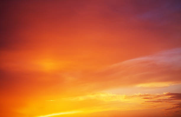 istock Fiery orange colorful sunset sky. Beautiful sky. 613664102