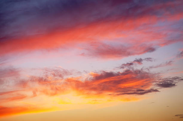 istock Fiery orange sunset sky. Beautiful sky. 613664570