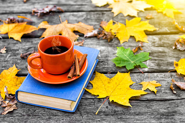 istock The book and cup of hot coffee 613664902