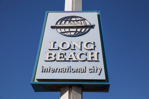 Street sign of Long Beach California on 2nd street
