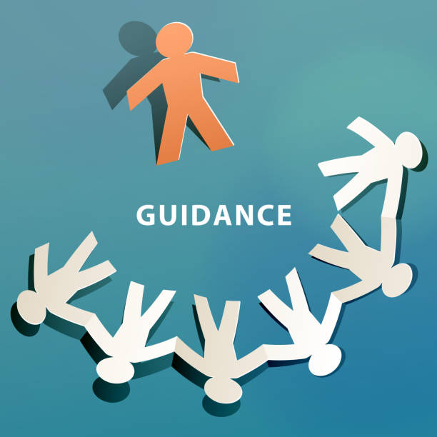 wycięcie papieru koncepcyjnego guidance - three dimensional shape people group of people team stock illustrations