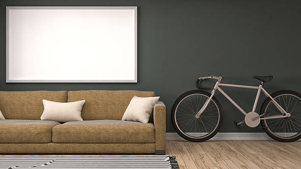 istock mock up poster frame in interior background. 3D Illustration 613668284