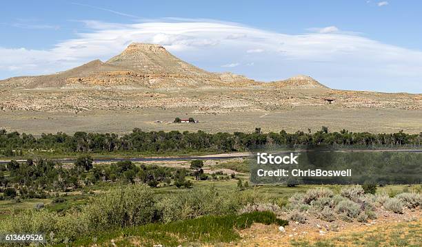 Table Mountain Wind River Dubouis Wyoing Stock Photo - Download Image Now - Native American Reservation, Wind River - River, Wyoming