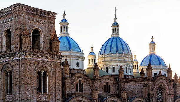 New Cathedral Domes in Cuenca, Ecuador The blue domes of the Cathedral of Immaculate Conception (aka "New Cathedral") are a standard landmark for Cuenca, Ecuador. cuenca ecuador stock pictures, royalty-free photos & images