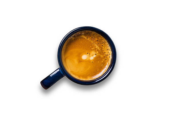 istock top view cup of coffee on white background 613673784