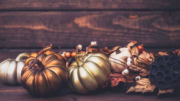 istock Luxe still life arrangement for Thanksgiving or Halloween. Fall holidays 613675988