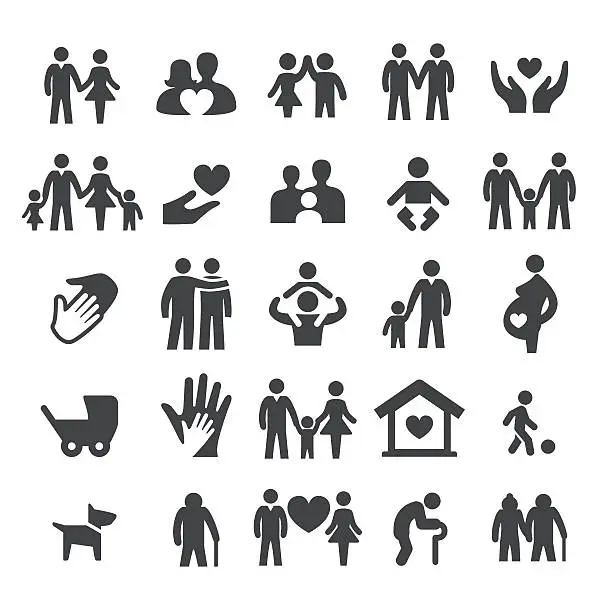 Vector illustration of Family Relations Icons - Smart Series