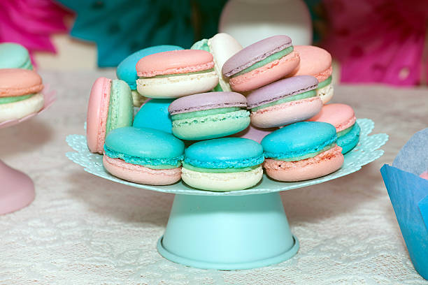 istock Sweet colorful macaroons 613684904