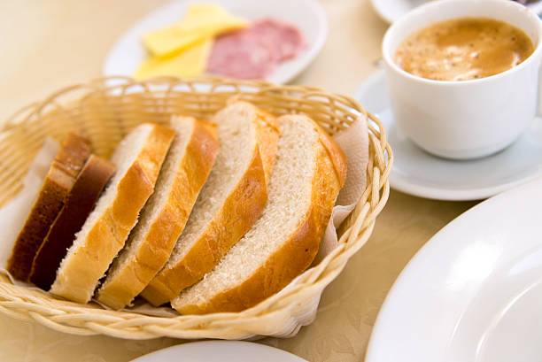 istock breakfast with coffee on the table in  cafe 613686860