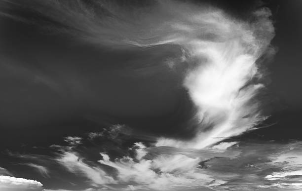 istock black and white clouds : smoke on sky 613686912