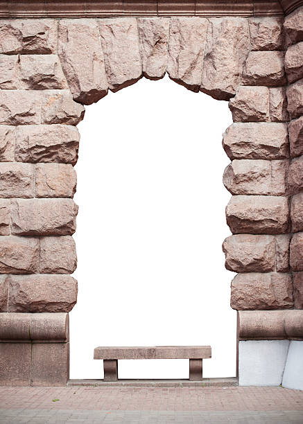 istock arch made of stone with place for text 613687338