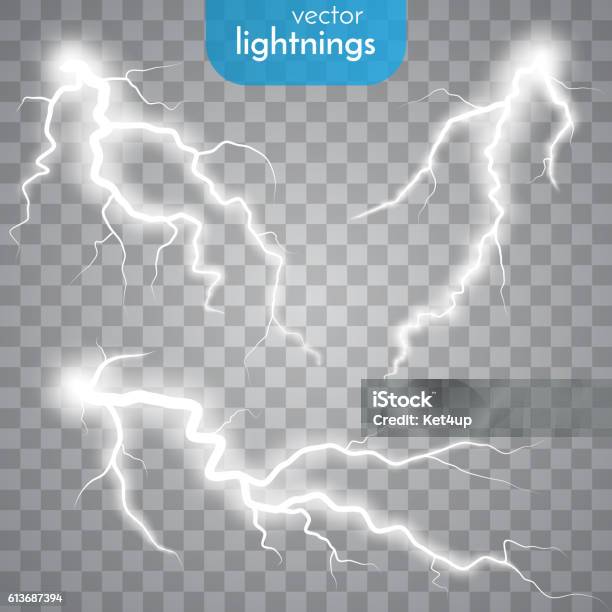 Thunderstorm And Lightnings Stock Illustration - Download Image Now - Lightning, Vector, Thunderstorm