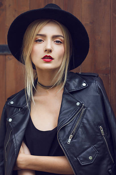 istock Girl in black with choker 613687992