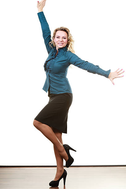 istock Funny business woman manager. 613692334