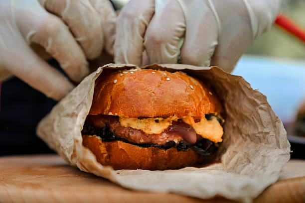 istock Crafting homemade burger cooking process 613692800