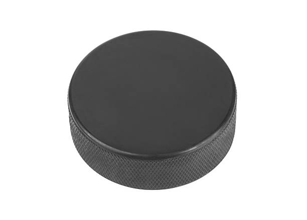 Ice hockey puck isolated on white background