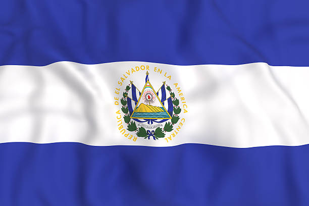 repubblica di bandiera di el salvador - salvadoran flag foto e immagini stock