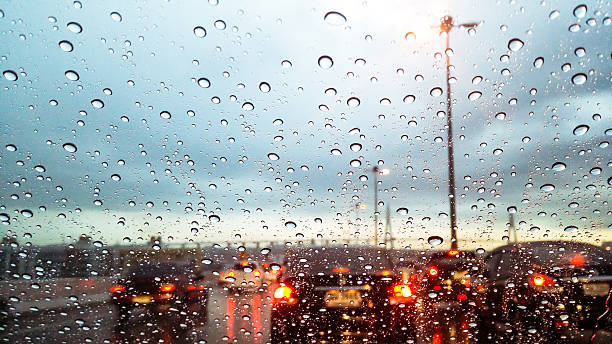 istock the Rain drop on the windscreen car on the road 613694748