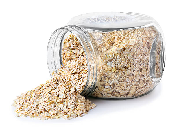 istock oatmeal in glass transparent jar 613695940