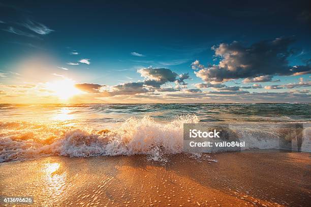 Beautiful Sunrise Over The Sea Stock Photo - Download Image Now - Big Island - Hawaii Islands, Sunrise - Dawn, Beach