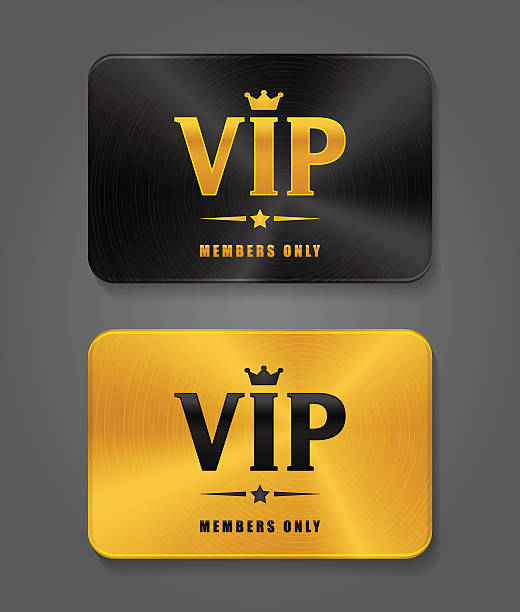 Vip Gold And Black Cards With Metal Background Stock Illustration
