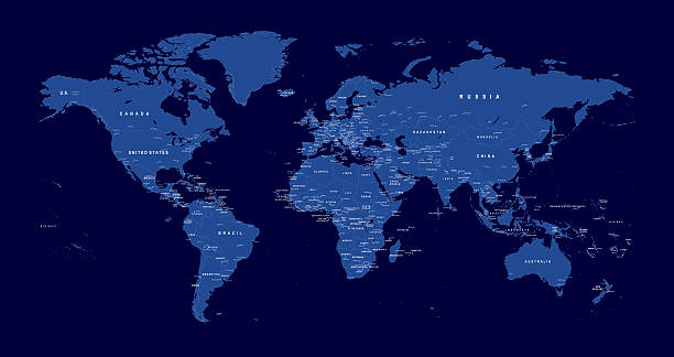 World Map http://dikobraz.org/map_2.jpg international border stock illustrations