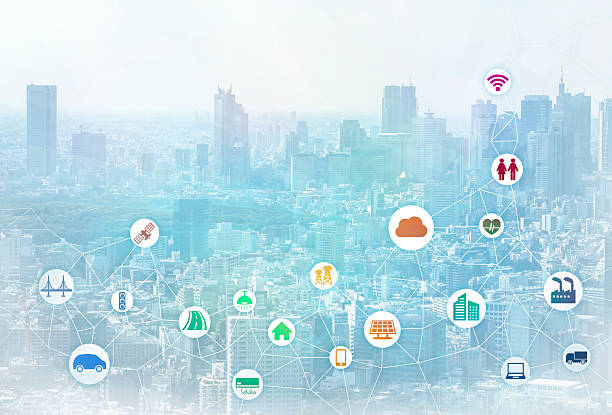 istock smart city and internet of things, various communication devices 613749476