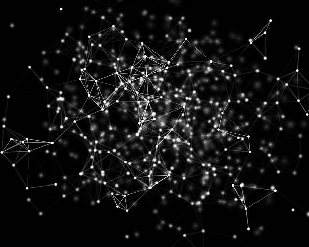 istock Digital background with cybernetic particles 613750536