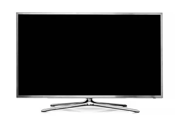 big led tv with blank screen isolated on white background