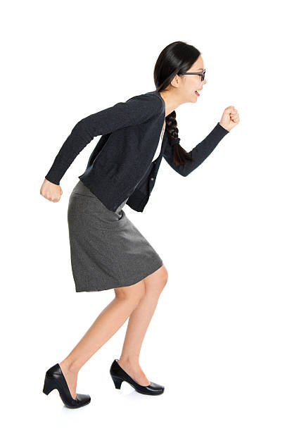 istock Fullbody young Asian girl running 613756668
