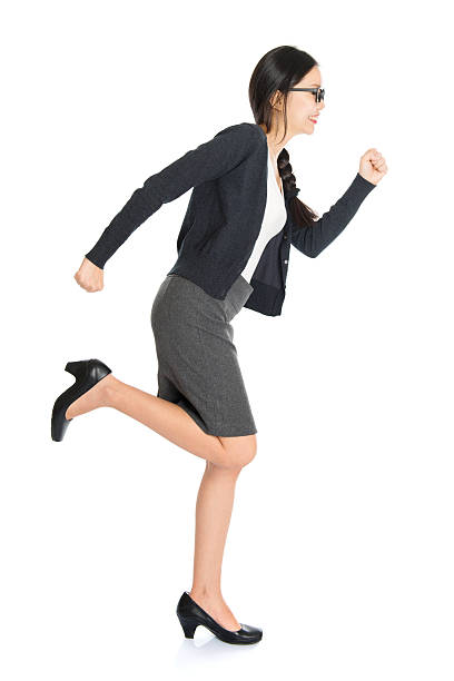 istock Fullbody young Asian people running 613756800