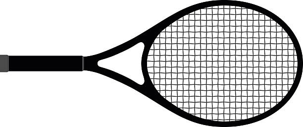 теннисная ракетка - silhouette tennis racket tennis racket stock illustrations