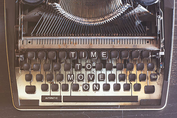 istock Time to move on. Motivational message 613757878