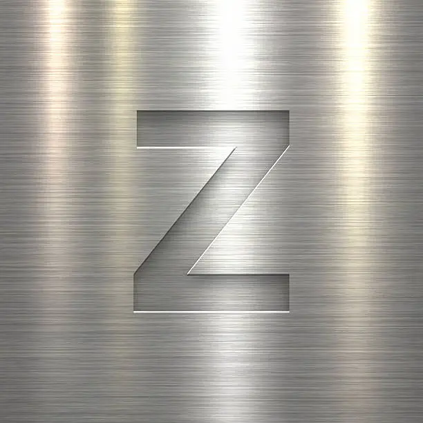 Vector illustration of Alphabet Z Design - Letter on Metal Texture Background