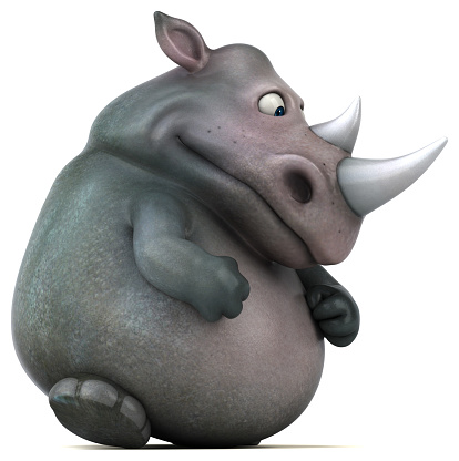 Fun rhinoceros - 3D Illustration