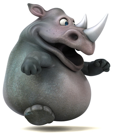 Fun rhinoceros - 3D Illustration