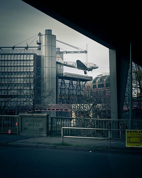 Berlin, Germany - December 30, 2006. Deutsche technik museum entrance view from underground stop in winter day.