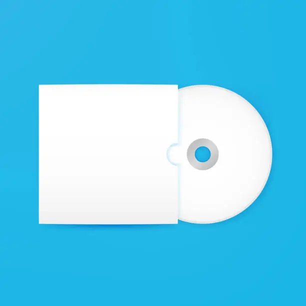 Vector illustration of Compact Disc Empty Mockup with Cover