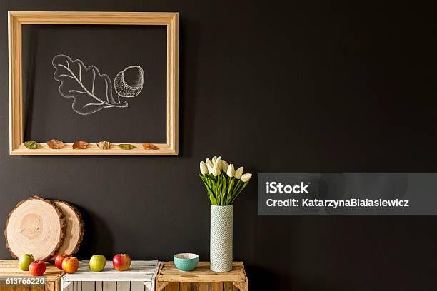 Organic Home Decor For Autumn Stock Photo - Download Image Now - Modern, Apartment, Arts Culture and Entertainment