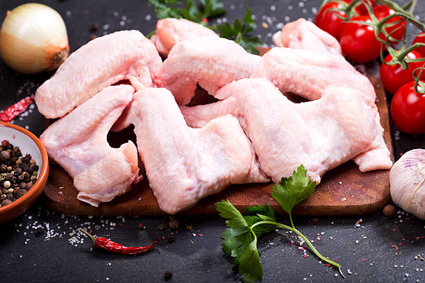 istock fresh raw chicken wings with vegetables 613767038