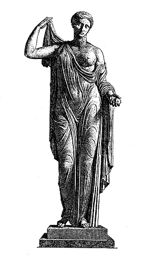 Antique illustration engraving of a Aphrodite (Venus)