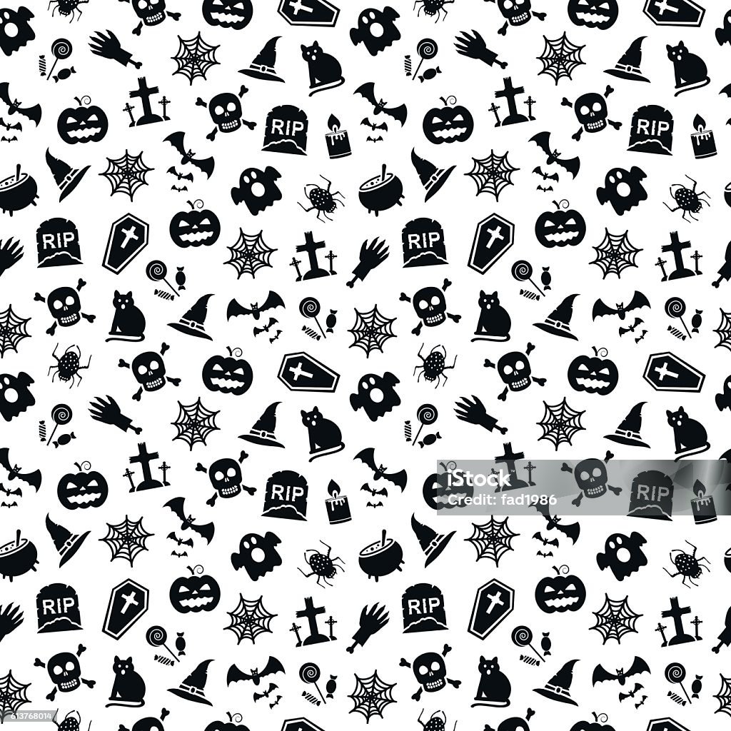 Halloween seamless background Halloween seamless background with different religious objects. Vector illustration. Animal Markings stock vector