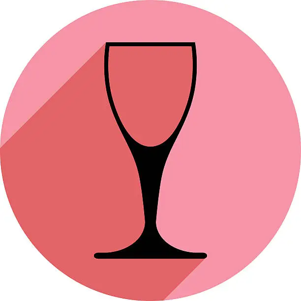 Vector illustration of Sophisticated wine goblet, stylish alcohol theme illustration.