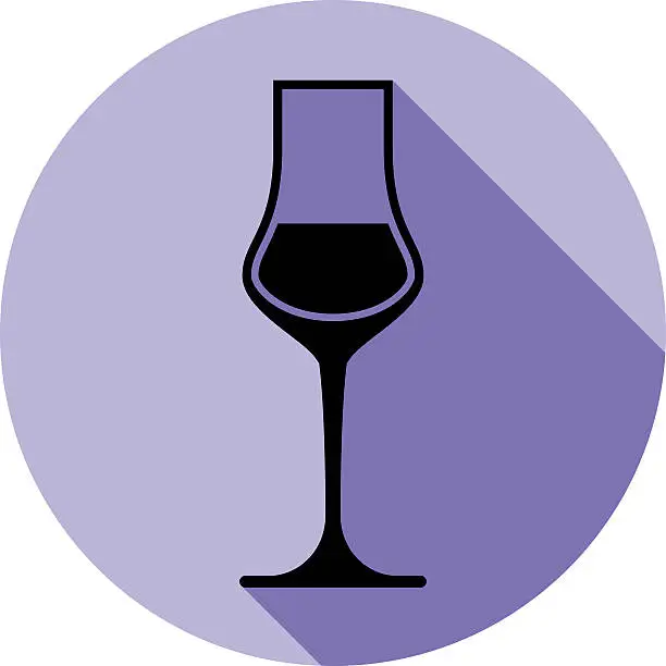 Vector illustration of Sophisticated wine goblet, stylish alcohol theme illustration.